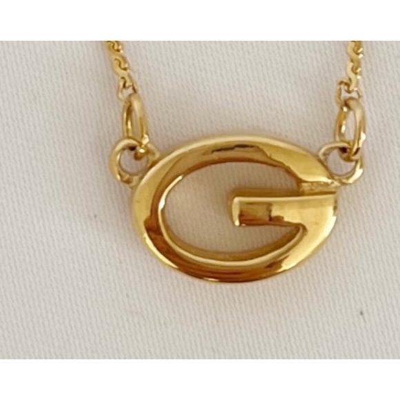 EUC Givenchy vintage oval G logo Gold plated necklace - Picture 6 of 7